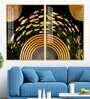 Golden Fishes Acrylic Framed Art Panel (Set Of 2)