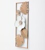 Golden Flower Abstract Metal Wall Art in White Colour