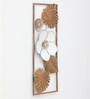 Golden Flower Abstract Metal Wall Art in White Colour