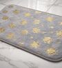 Golden Flower Memory Foam Bath Mat (60 40 cm)
