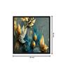 Golden Flower With Golden Leaf And Blue Leaf Modern Art Canvas Art Print