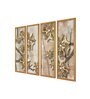 Golden Flowers Abstract Wall Art Panels