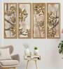 Golden Flowers Abstract Wall Art Panels