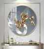 Golden Fusion Petal Acrylic Round Wall Art