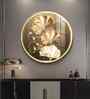 Golden Fusion Petal Acrylic Round Wall Art