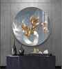 Golden Fusion Petal Acrylic Round Wall Art