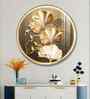 Golden Fusion Petal Acrylic Round Wall Art