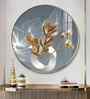 Golden Fusion Petal Acrylic Round Wall Art
