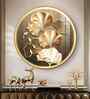 Golden Fusion Petal Acrylic Round Wall Art