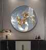 Golden Fusion Petal Acrylic Round Wall Art