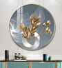Golden Fusion Petal Acrylic Round Wall Art