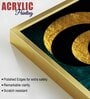 Golden Geometric Circles Shapes Art Acrylic Framed Art Panel (Set Of 2)
