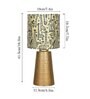 Hammered Metal Table Lamp With Fabric Shade (Yellow & Gold)
