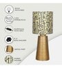 Hammered Metal Table Lamp With Fabric Shade (Yellow & Gold)