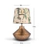 Golden Hammered Urn Lamp with Pleeted Multicolor Green Shade