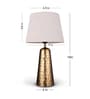 Golden Hammered V-Shaped Lamp with Taper Solid White Shade