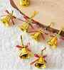 Golden Jingle Bell for Christmas Tree Set of 6 Hanging Ornaments Items