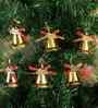 Golden Jingle Bell for Christmas Tree Set of 6 Hanging Ornaments Items