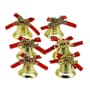 Golden Jingle Bell for Christmas Tree Set of 6 Hanging Ornaments Items