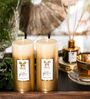 Golden Lacquered Wax Ahens Glitter Decorative Candle Golden Lacquered Wax Ahens Glitter Decorative Candle