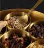 Golden Large Pure Brass Spice Storage Dabba 7 Compartments Masala Box
