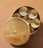 Golden Large Pure Brass Spice Storage Dabba 7 Compartments Masala Box