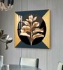 Golden Leaf Glass Finish Square Wall Art