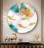 Golden Leaf With Koi Fish Acrylic Round Wall Art