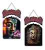 Set of 2  Buddha Wooden Wall Hanging