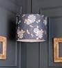 Golden Leaves Round Multicolor Fabric Single Hanging Light