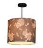 Golden Leaves Round Multicolor Fabric Single Hanging Light