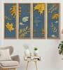 Leaves Multicolor Canvas Framed Landscape Art Panel Set of 4