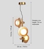 Golden Linear LED Pendant Light with Globe Glass Diffuser