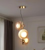 Golden Linear LED Pendant Light with Globe Glass Diffuser