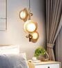 Golden Linear LED Pendant Light with Globe Glass Diffuser