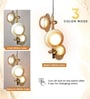 Golden Linear LED Pendant Light with Globe Glass Diffuser