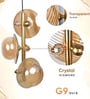 Golden Linear LED Pendant Light with Globe Glass Diffuser