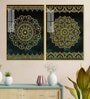 Golden Mandala Acrylic Framed Art Panel (Set Of 2)