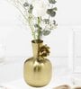 Golden Metal 7.87 Inch Vintage Table Flower Vase
