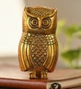 Golden Metal Standing Owl Figurine