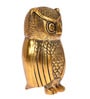 Golden Metal Standing Owl Figurine