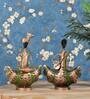 Golden Metal Couple Figurine In Golden Colour