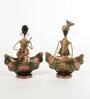 Golden Metal Couple Figurine In Golden Colour