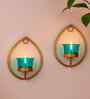 Golden Metal Eliviya Wall Tea Light Holders (Pack Of 2)