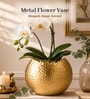 Golden Metal Flower Vase
