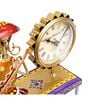Golden Metal Handpainted Decorative Lady Musician Showpiece Table Clock