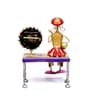 Golden Metal Handpainted Decorative Lady Musician Showpiece Table Clock