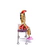 Golden Metal Handpainted Decorative Lady Musician Showpiece Table Clock