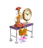 Golden Metal Handpainted Decorative Lady Musician Showpiece Table Clock