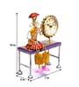 Golden Metal Handpainted Decorative Lady Musician Showpiece Table Clock